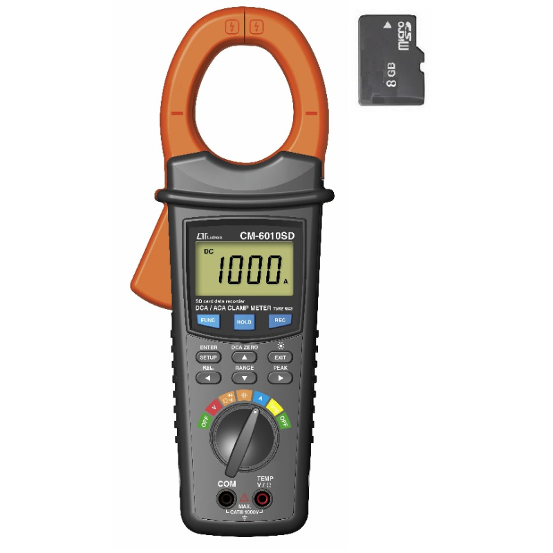Lutron CM6010SD True RMS DCA/ACA Clamp Meter, SD Card Silicon